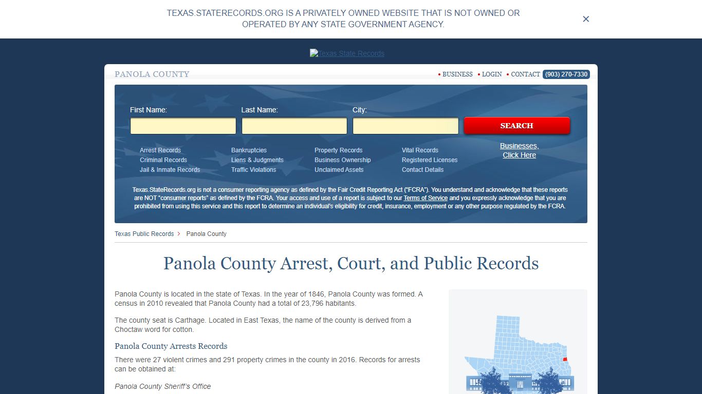 Panola County Arrest, Court, and Public Records